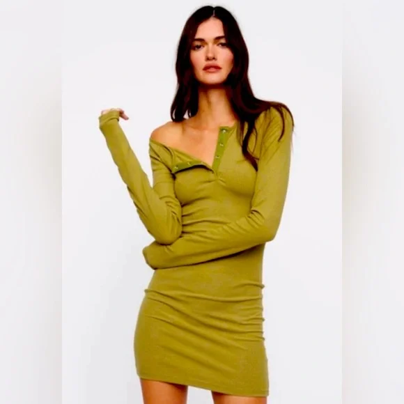 Lioness Gramercy Longsleeve Dress - Green (Large)